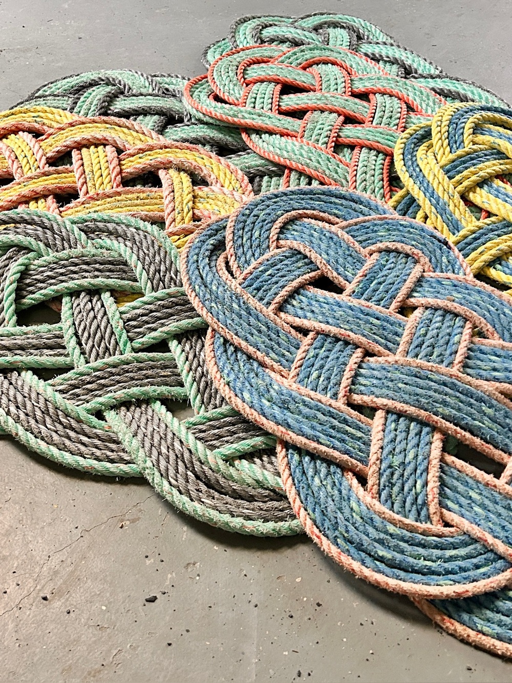 Handmade Nautical Rope Door Mats - Yellow, Blue, Coral, Mint